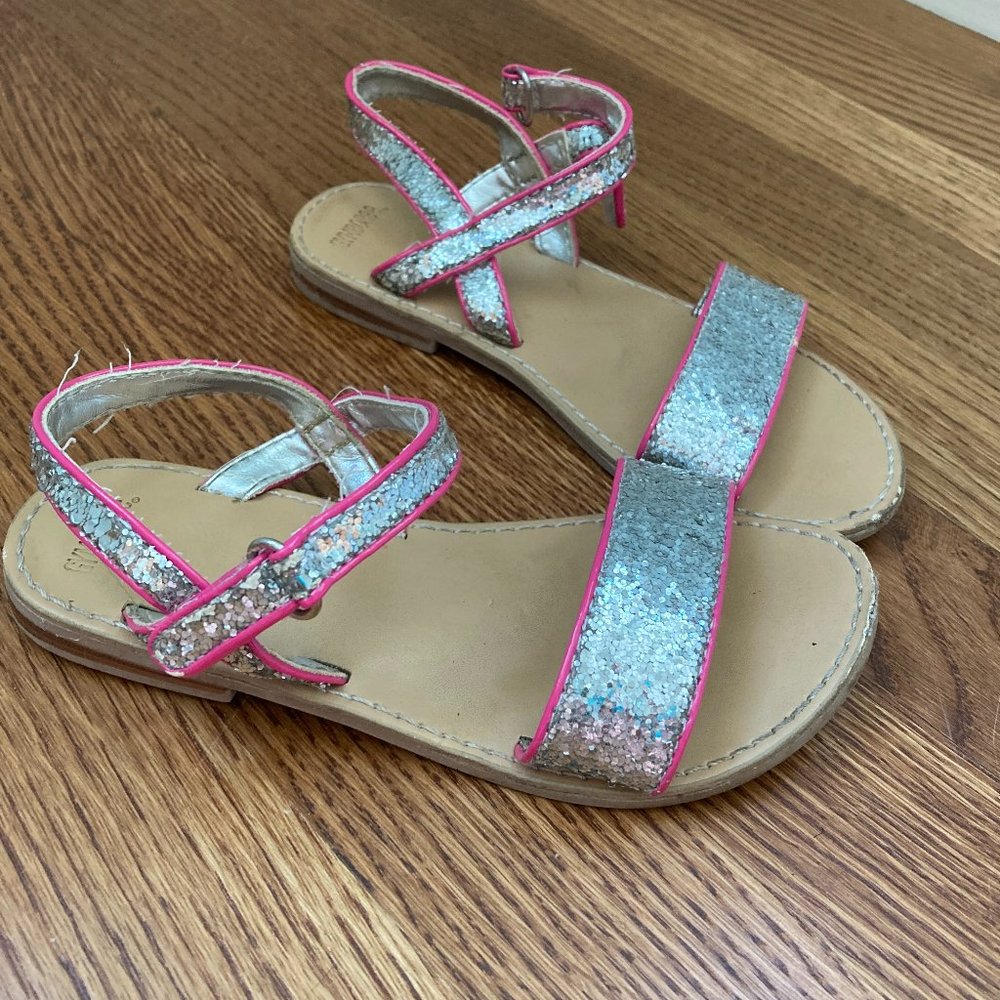 Silver sparkly girls sandals Size 1